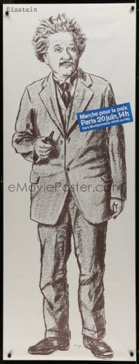 2d555 MARCHE POUR LA PAIX 24x63 French special poster 1982 Birga artwork of Albert Einstein