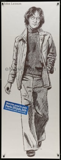 2d559 MARCHE POUR LA PAIX 24x63 French special poster 1982 Birga artwork of John Lennon