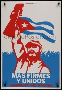 2d652 MAS FIRMES Y UNIDOS signed 19x28 Cuban silkscreen poster 1987 by Suitberto Goire Castilla