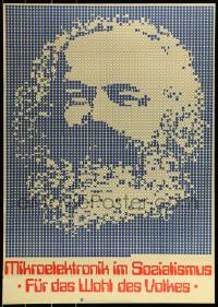 2d387 MIKROELEKTRONIK IM SOZIALISMUS 23x32 East German special poster 1981 Lars Wendlandt, Marx