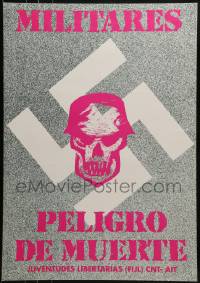 2d716 MILITARES PELIGRO DE MUERTE 19x27 Spanish special poster 1990s comparing military with Nazis
