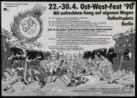 2d679 MIT AUFRECHTEM GANG AUF EIGENEN WEGEN German special poster 1990 Green Party, Jotter art