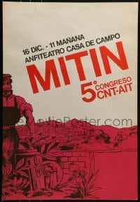 2d344 MITIN 17x25 Spanish special poster 1979 National Confederation of Labour, art of worker
