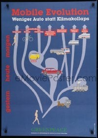 2d690 MOBILE EVOLUTION 24x33 German special poster 1996 modes of transportation over time