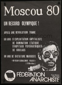 2d549 MOSCOU 80 22x30 French political campaign 1980 protesting the Moscow Summer Olympics