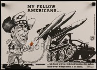 2d617 MY FELLOW AMERICANS 12x16 special poster 1984 Lengyez art of cowboy Ronald Reagan, missiles