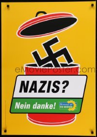 2d754 NAZIS NEIN DANKE 24x33 German political campaign 2002 art of swastika going in garbage can