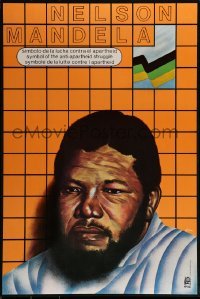 2d647 NELSON MANDELA SYMBOL OF THE ANTI-APARTHEID STRUGGLE 19x27 Cuban special poster 1986 Blanco
