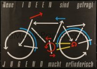 2d490 NEUE IDEEN SIND GEFRAGT 23x32 East German special poster 1988 wild Schiel art of bicycle