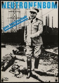 2d532 NEUTRONENBOM 17x23 Dutch special poster 1980s military officer stepping over dead child
