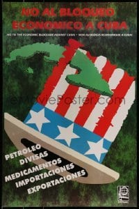 2d878 NO TO THE ECONOMIC BLOCKADE AGAINST CUBA 18x27 Cuban special poster 2000 embargo protest