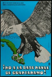 2d666 NO TO THE GUANTANAMO NAVAL BASE 16x23 Cuban special poster 1993 Gladys Acosta art of eagle