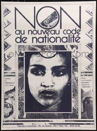 2d693 NON AU NOUVEAU CODE DE NATIONALITE 20x27 French political campaign 1990 Anarchist Federation