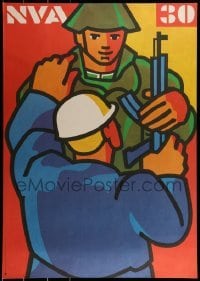 2d434 NVA 30 23x32 East German special poster 1985 Ingo Arnold art of soldier handing off rifle
