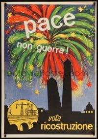2d193 PACE NON GUERRA 27x39 Italian political campaign 1950s artwork of Two Towers by Canova