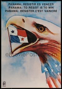 2d654 PANAMA TO RESIST IS TO WIN Cuban special poster 1989 Blanco art of eagle w/flag of Panama
