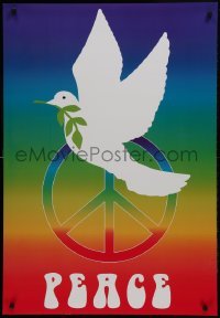 2d695 PEACE 27x39 French special poster 1990 dove carrying olive branch over symbol