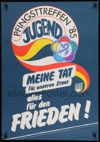 2d429 PFINGSTTREFFEN JUGEND '85 23x32 East German special poster 1985 Deutschlandtreffen