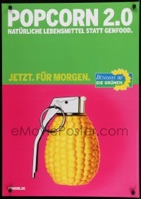 2d769 POPCORN 2.0 24x33 German political campaign 2008 Alliance 90, wacky art of corn grenade