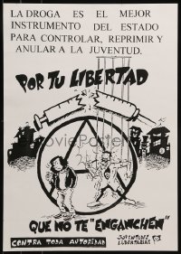 2d578 POR TU LIBERTAD 12x17 Spanish special poster 1980s Libertarian Youth - Juventudes Libertarias