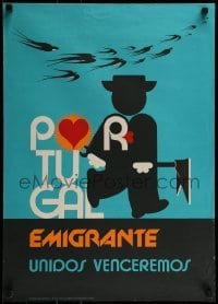 2d592 PORTUGAL EMIGRANTE UNIDOS VENCEREMOS 19x27 Portuguese special poster 1980s birds migrating