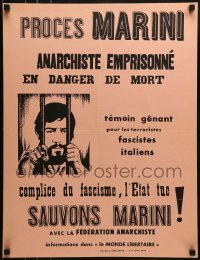 2d698 PROCES MARINI 20x28 French special poster 1990s Le Monde Libertaire, man behind bars