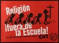 2d712 RELIGION FUERA DE LA ESCUELA 16x22 Spanish special poster 1990 separation of school/religion