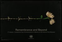 2d940 REMEMBRANCE & BEYOND 16x24 special poster 2009 United Nations, barbwire turning into flowers