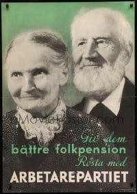 2d080 ROSTA MED ARBETARPARTIET 28x39 Swedish political campaign 1936 vote for the Labor Party