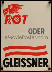 2d188 ROT ODER GLEISSNER 13x17 Austrian political campaign 1951 anti-communism and socialism