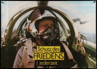 2d500 SCHUTZ DES FRIEDENS JEDERZEIT 23x32 East German special poster 1989 image of pilot in flight