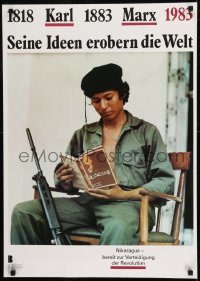 2d418 SEINE IDEEN EROBERN DIE WELT 23x32 East German special poster 1983 soldier reading Lenin