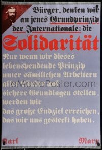 2d413 SOLIDARITAT KARL MARX 23x32 East German special poster 1983 qoute from the socialist
