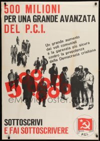 2d250 SOTTOSCRIVI E FAI SOTTOSCRIVERE 28x39 Italian political campaign 1963 vote for communism