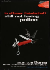 2d955 STILL NOT LOVING POLICE 17x24 German special poster 2011 Swiss Army knife with guns and more