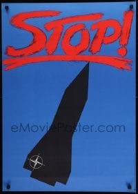 2d376 STOP 23x32 East German special poster 1980 Peter Tschauner art of cool NATO missile