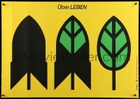 2d480 UBER LEBEN 23x32 East German silkscreen 1988 Klaus Lemke art of bomb turning into leaf