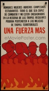 2d621 UNA FUERZA MAS signed 17x31 Cuban silkscreen poster 1980 by Suitberto Goire Castilla
