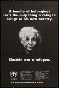 2d725 UNHCR 16x24 special poster 1990s reminder - smiling scientist Albert Einstein was a refugee