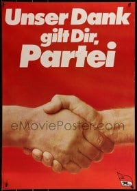 2d389 UNSER DANK GILT DIR PARTEI 23x32 East German special poster 1981 Mohrdel, SED logo