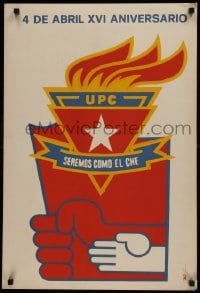 2d293 UPC SEREMOS COMO EL CHE signed 20x30 Cuban silkscreen poster 1977 by Suitberto Goire Castilla
