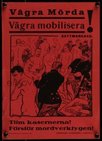 2d076 VAGRA MORDA VAGRA MOBILISERA 10x13 Swedish political campaign 1935 men are slaughter ready