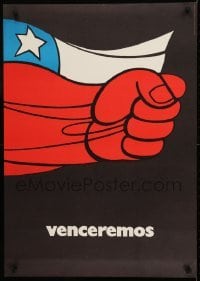 2d301 VENCEREMOS 23x32 East German special poster 1970s Salvador Allende, art of fist and flag