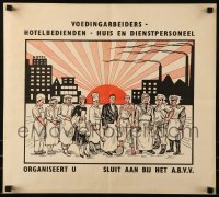 2d151 VOEDINGARBEIDERS HOTELBEDIENDEN HUIS EN DIENSTPERSONEEL 18x20 Belgian special poster 1945