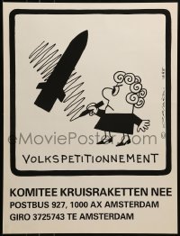 2d543 VOLKSPETITIONNEMENT 17x22 Dutch special poster 1985 Opland art of woman crossing out missile