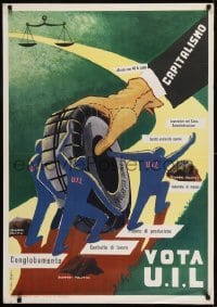 2d194 VOTA U.I.L. 28x39 Italian political campaign 1950s capitalism holding back progress