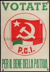 2d200 VOTATE PER IL BENE DELLA PATRIA 28x40 Italian political campaign 1950s vote for communism