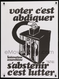 2d553 VOTER C'EST ABDIQUER 23x30 French political campaign 1981 Anarchist Federation, don't vote