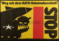 2d416 WEG MIT DEM NATO-RAKETENBESCHLUSS 23x32 East German special poster 1983 Schiel art, missile