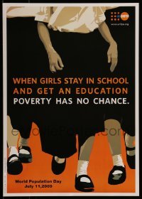 2d939 WHEN GIRLS STAY IN SCHOOL 11x16 special poster 2009 United Nations Population Fund UNFPA
